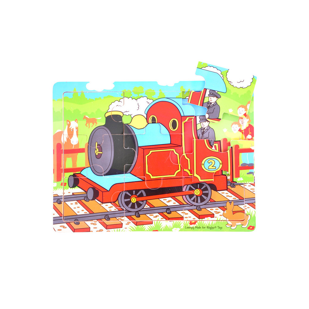wooden puzzle train
