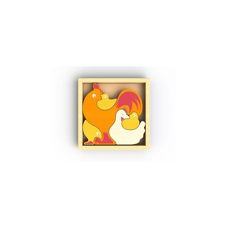 Wooden Chicken Family Puzzle