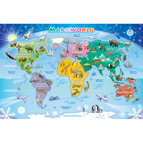 Map of the World Large Floor Puzzle