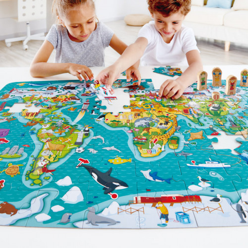 2-in-1World Tour Puzzle Game & Poster