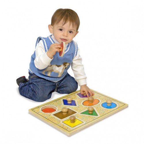Geometric Shapes Lg Peg Puzzle