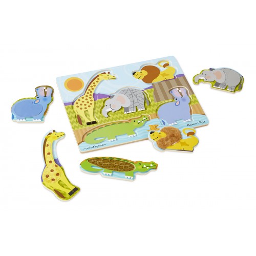 Zoo Animals Touch and Feel Puzzle - 5 Pieces