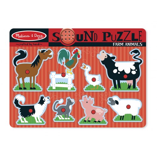 Farm Animals Sound Puzzle (8 Pieces) - Melissa & Doug