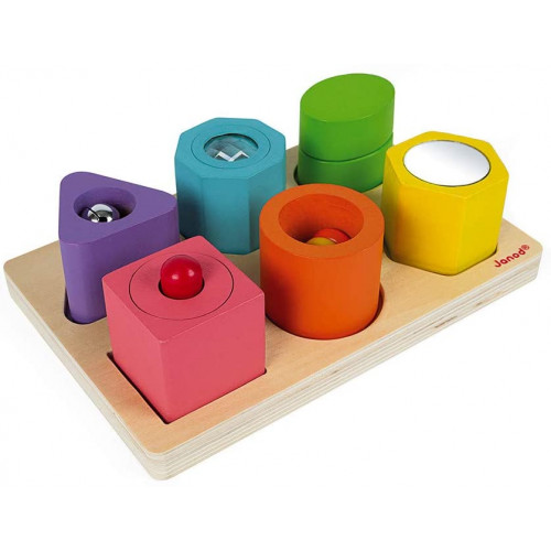 I Wood Shapes & Sounds 6-Block Puzzle (Janod))