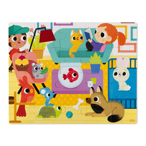 Janods-Tactile Puzzle - Forest Pets 20pcs