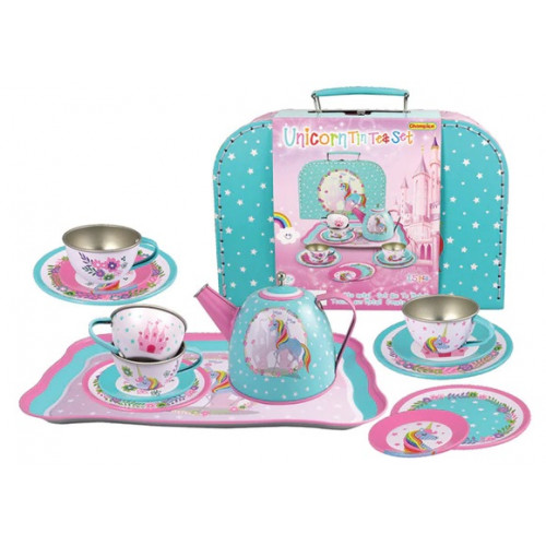 Unicorn Tin Tea Set In Carry Case