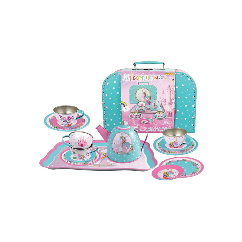 Unicorn Tin Tea Set In Carry Case