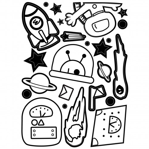 Velvet Coloring Giant Posters Space &amp; Robot - Avenir