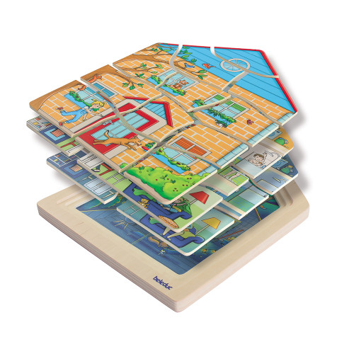Home -4 in 1 Layer Puzzle (Glow in the Dark) - Beleduc