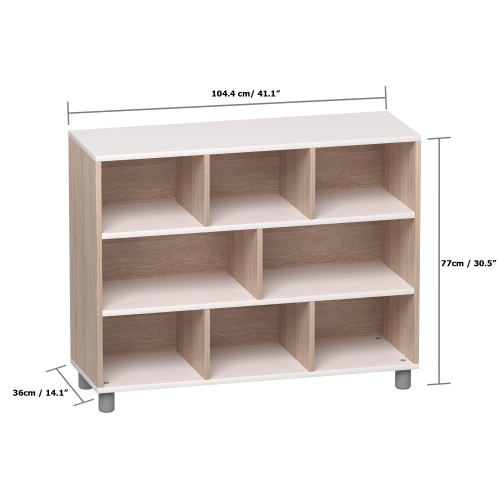 846037 PALERMO CLOSED BACK 8-CUBE 3-LAYER WODDEN SHELF - Beleduc