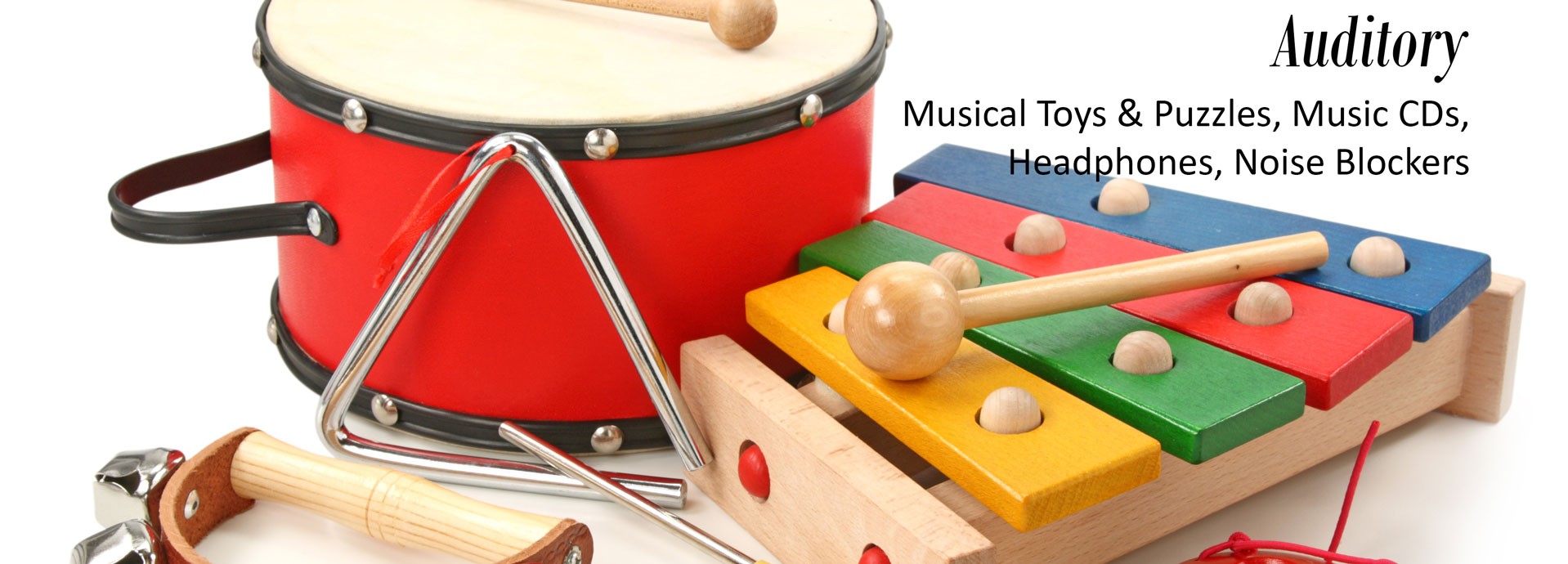 Auditory: Musical Toys & Puzzles, Music CDs, Headphones, Noise Blockers